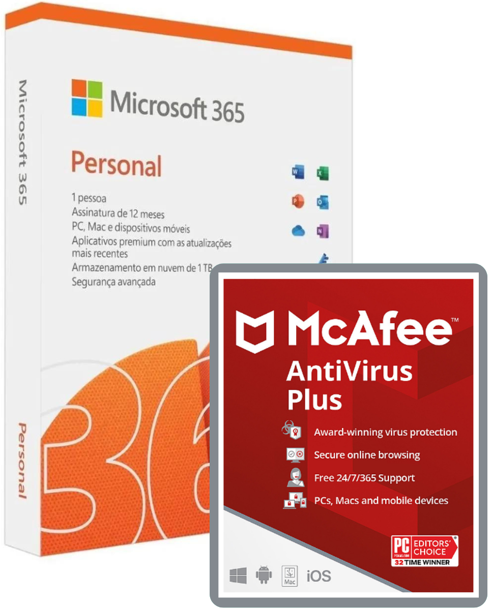 Office 365 Personal + McAfee Antivírus Plus